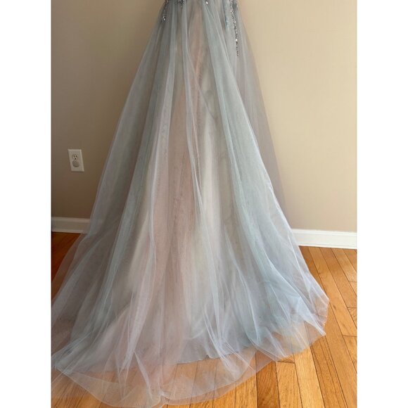 Andrea & Leo Couture A0672 NWT Smoky Blue Embellished Tulle Prom Ball Gown Sz 4 - Picture 15 of 16